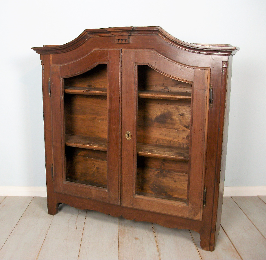 antique italian walnut cabinet bookcase